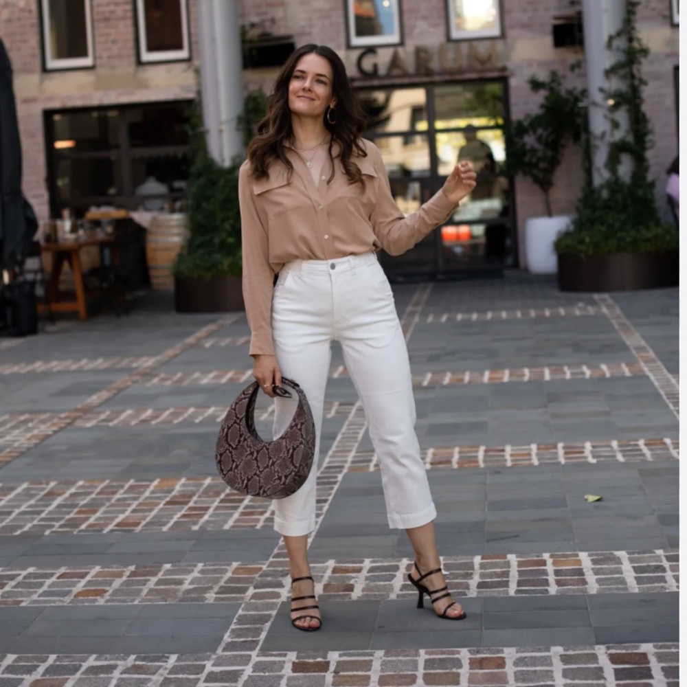 NWOT Everlane Straight Leg Crop in Bone